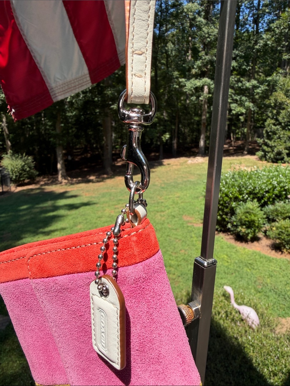 Coach Soho Wristlet/Clutch Multicolor Suede Striped, Leather Trim *VINTAGE* 2003 - Picture 7 of 17